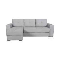 Divano Letto con Penisola Grigio Chiaro Contenitore 236x156 cm, Lavabile - Cesaro