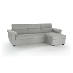 Divani Angolari|Divani Letto Con Penisola > Dmora Divano Letto con Penisola Sfoderabile Contenitore 285x160 cm, Idrorepellente Rialzato da Terra Multiposizione Trasformabile in Letto Grigio Chiaro