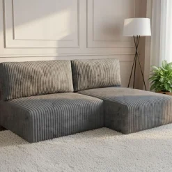 Divani Angolari|Divani Letto Con Penisola > Dmora Divano Letto con Penisola Contenitore Reclinabile 207x148 cm, Reversibile - Pagno Grigio