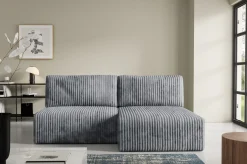 Divano Letto con Penisola Grigio Contenitore Cuscini Sfoderabili 210x149 cm, Reclinabile - Pergola