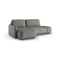 Divani Angolari|Divani Letto Con Penisola > Dmora Divano Letto con Penisola Contenitore Reclinabile 268x163 cm, Cuscini Sfoderabili - Folgarida Grigio