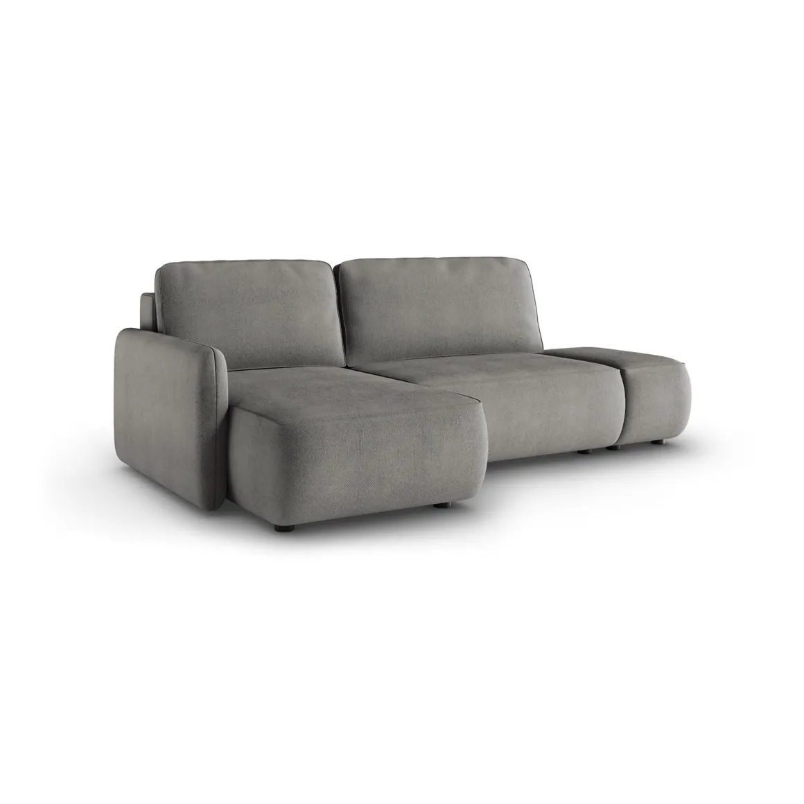 Divani Angolari|Divani Letto Con Penisola > Dmora Divano Letto con Penisola Contenitore Reclinabile 268x163 cm, Cuscini Sfoderabili - Folgarida Grigio