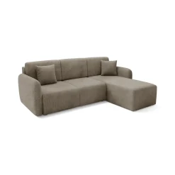 Divani Angolari|Divani Letto Con Penisola > Dmora Divano Letto con Penisola Contenitore Reversibile 253x153 cm, Reclinabile - Paullo Grigio