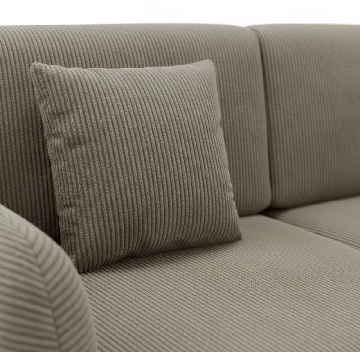 Divano Letto con Penisola Grigio Contenitore Reversibile 245x185 cm, Reclinabile - Ranco