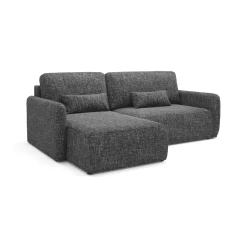 Divani Angolari|Divani Letto Con Penisola > Dmora Divano Letto con Penisola Contenitore Reclinabile 245x185 cm, Reversibile - Ranco Grigio Scuro