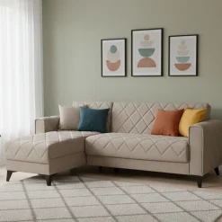 Divani Angolari|Divani Letto Con Penisola > Dmora Divano Letto con Penisola Sfoderabile Contenitore 260x160 cm, Idrorepellente Multiposizione Trasformabile in Letto Made in Italy - Scordia Grigio