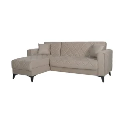 Divani Angolari|Divani Letto Con Penisola > Dmora Divano Letto con Penisola Sfoderabile Contenitore 260x160 cm, Idrorepellente Multiposizione Trasformabile in Letto Made in Italy - Scordia Grigio