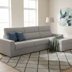 Divani Angolari|Divani Letto Con Penisola > Dmora Divano Letto con Penisola Sfoderabile Contenitore 285x160 cm, Idrorepellente Multiposizione Trasformabile in Letto Made in Italy - Esca Grigio