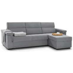 Divani Angolari|Divani Letto Con Penisola > Dmora Divano Letto con Penisola Sfoderabile Contenitore 285x160 cm, Idrorepellente Multiposizione Trasformabile in Letto Made in Italy - Priverno Grigio