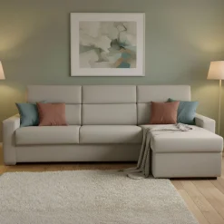 Divani Angolari|Divani Letto Con Penisola > Dmora Divano Letto con Penisola Sfoderabile Contenitore 285x160 cm, Idrorepellente Multiposizione Trasformabile in Letto Made in Italy Grigio Tortora