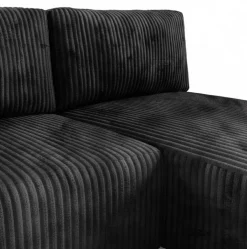 Divani Angolari|Divani Letto Con Penisola > Dmora Divano Letto con Penisola Contenitore Reclinabile 229x148 cm, Cuscini Sfoderabili - Rezzo Nero