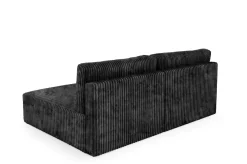 Divani Angolari|Divani Letto Con Penisola > Dmora Divano Letto con Penisola Contenitore Reclinabile 229x148 cm, Cuscini Sfoderabili - Rezzo Nero