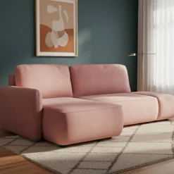 Divani Angolari|Divani Letto Con Penisola > Dmora Divano Letto con Penisola Sfoderabile Contenitore 260x160 cm, Idrorepellente Multiposizione Trasformabile in Letto Made in Italy - Scordia Rosso