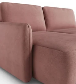 Divano Letto con Penisola Rosa Contenitore Reclinabile 229x148 cm, Cuscini Sfoderabili - Rezzo