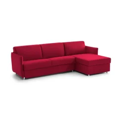Divani Angolari|Divani Letto Con Penisola > Dmora Divano Letto con Penisola Sfoderabile Contenitore 280x160 cm, Idrorepellente Multiposizione Trasformabile in Letto Made in Italy - Celleno Rosso