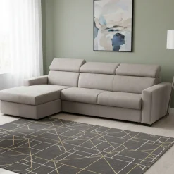 Divano letto con penisola tortora 260x95cm - Aloet