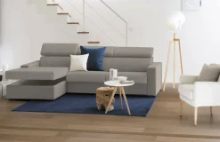 Divano letto con penisola tortora 260x95cm - Aloet