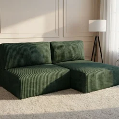 Divani Angolari|Divani Letto Con Penisola > Dmora Divano Letto con Penisola Contenitore Cuscini Sfoderabili 210x149 cm, Reclinabile - Pergola Verde