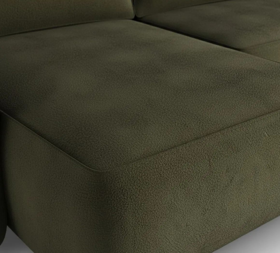 Divani Angolari|Divani Letto Con Penisola > Dmora Divano Letto con Penisola Contenitore Reclinabile 268x163 cm, Cuscini Sfoderabili - Folgarida Verde