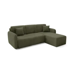 Divani Angolari|Divani Letto Con Penisola > Dmora Divano Letto con Penisola Contenitore Reversibile 253x153 cm, Reclinabile - Paullo Verde