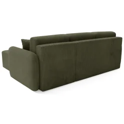 Divani Angolari|Divani Letto Con Penisola > Dmora Divano Letto con Penisola Contenitore Reversibile 253x153 cm, Reclinabile - Paullo Verde