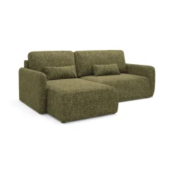 Divani Angolari|Divani Letto Con Penisola > Dmora Divano Letto con Penisola Contenitore Reclinabile 207x148 cm, Reversibile - Pagno Verde Salvia
