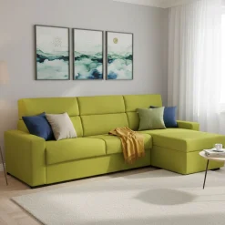Divani Angolari|Divani Letto Con Penisola > Dmora Divano Letto con Penisola Sfoderabile Contenitore 280x160 cm, Idrorepellente Multiposizione Trasformabile in Letto Made in Italy - Pusiano Verde