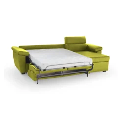 Divani Angolari|Divani Letto Con Penisola > Dmora Divano Letto con Penisola Sfoderabile Contenitore 285x160 cm, Idrorepellente Trasformabile in Letto Made in Italy - Esca Verde