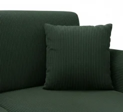 Divano Letto con Penisola Verde bottiglia Contenitore Reversibile 245x185 cm, Reclinabile - Ranco