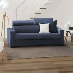 Divano letto con poggiatesta regolabili blu 180x95cm - Aieie