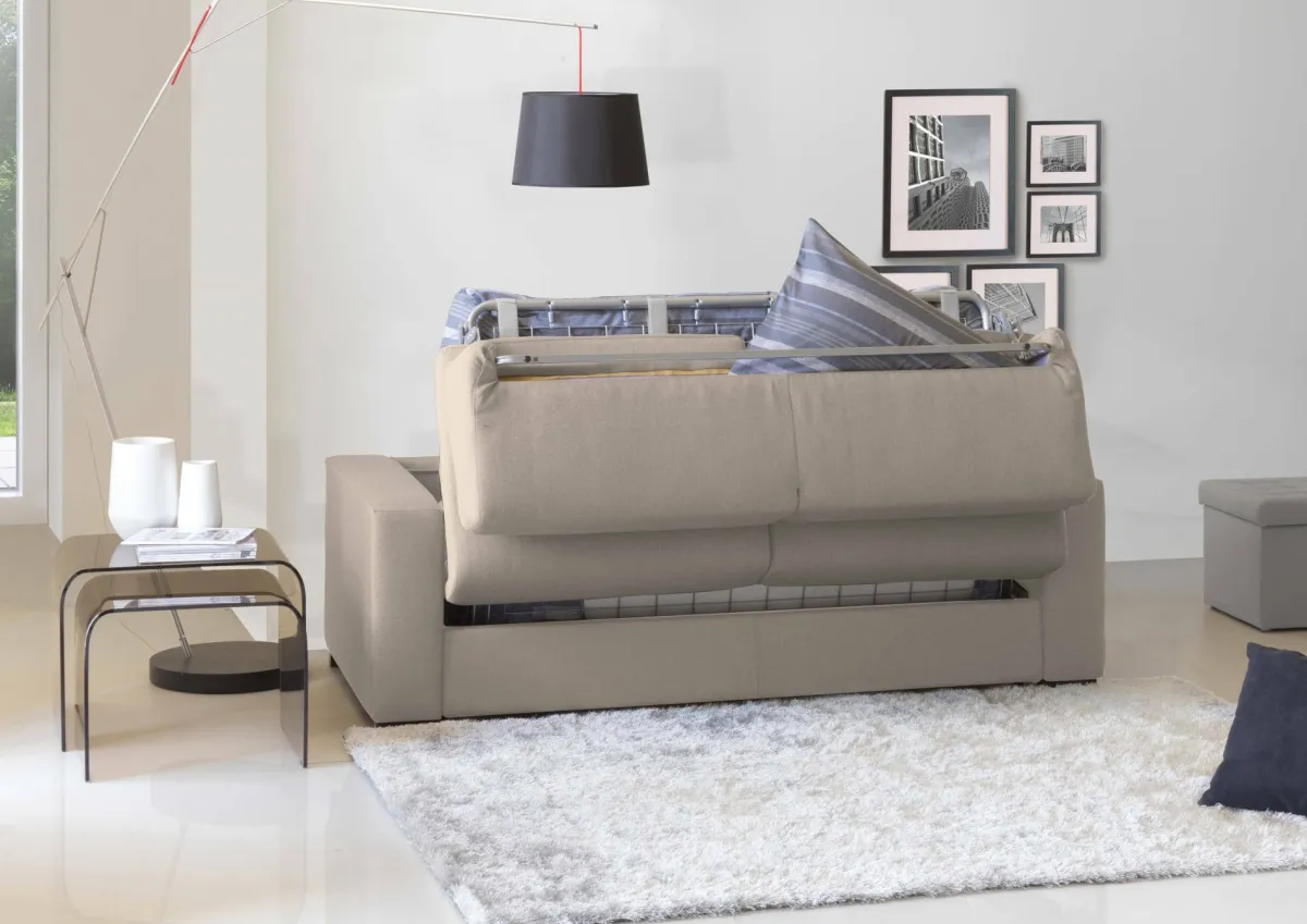Divani Letto 2 Posti|Salotto > Dmora Divano letto con porta cuscini tortora 180x95cm - Asimi Grigio Tortora