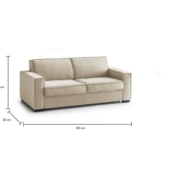 Divani Letto 2 Posti|Salotto > Dmora Divano letto contenitore 180x95cm - Alisa Beige