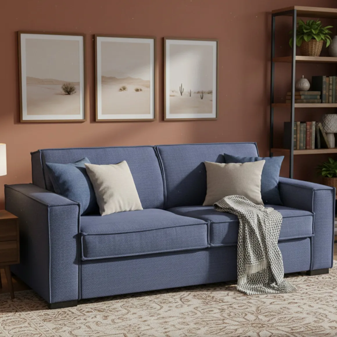 Divano letto contenitore blu 180x95cm - Alano