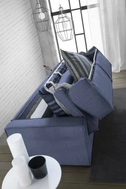 Divano letto contenitore blu 180x95cm - Alano