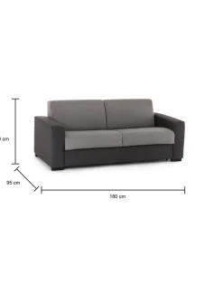 Divano letto contenitore grigio e antracite 180x95cm - Akito
