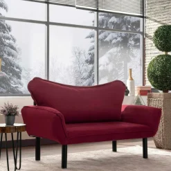 Divano letto contenitore rosso 140x65cm - Hone