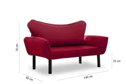 Divano letto contenitore rosso 140x65cm - Hone