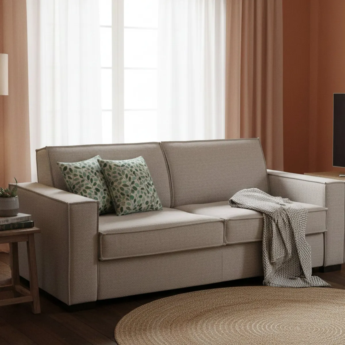 Divani Letto 2 Posti|Salotto > Dmora Divano letto contenitore tortora 160x95cm - Alk Grigio Tortora