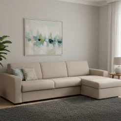 Divano letto contenitore tortora 280x95cm - Aika