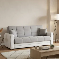 Divano letto design bianco e grigio 220x84cm - Dike