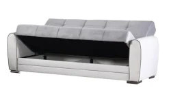 Divano letto design bianco e grigio 220x84cm - Dike