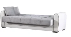 Divano letto design bianco e grigio 220x84cm - Dike