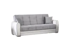 Divano letto design bianco e grigio 220x84cm - Dike