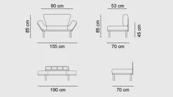 Divano letto design crema 155x70cm - Guchol