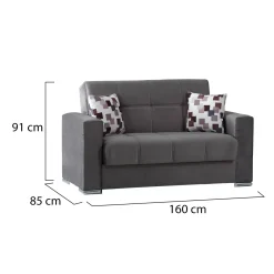 Divano letto design grigio 160x85cm - Anikide
