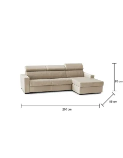 Divani Letto Con Penisola|Salotto > Dmora Divano letto due piazze 260x95cm - Alibella Beige
