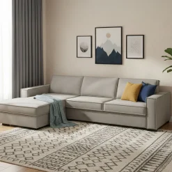 Divani Letto Con Penisola|Salotto > Dmora Divano letto due piazze 260x95cm - Albenga Grigio