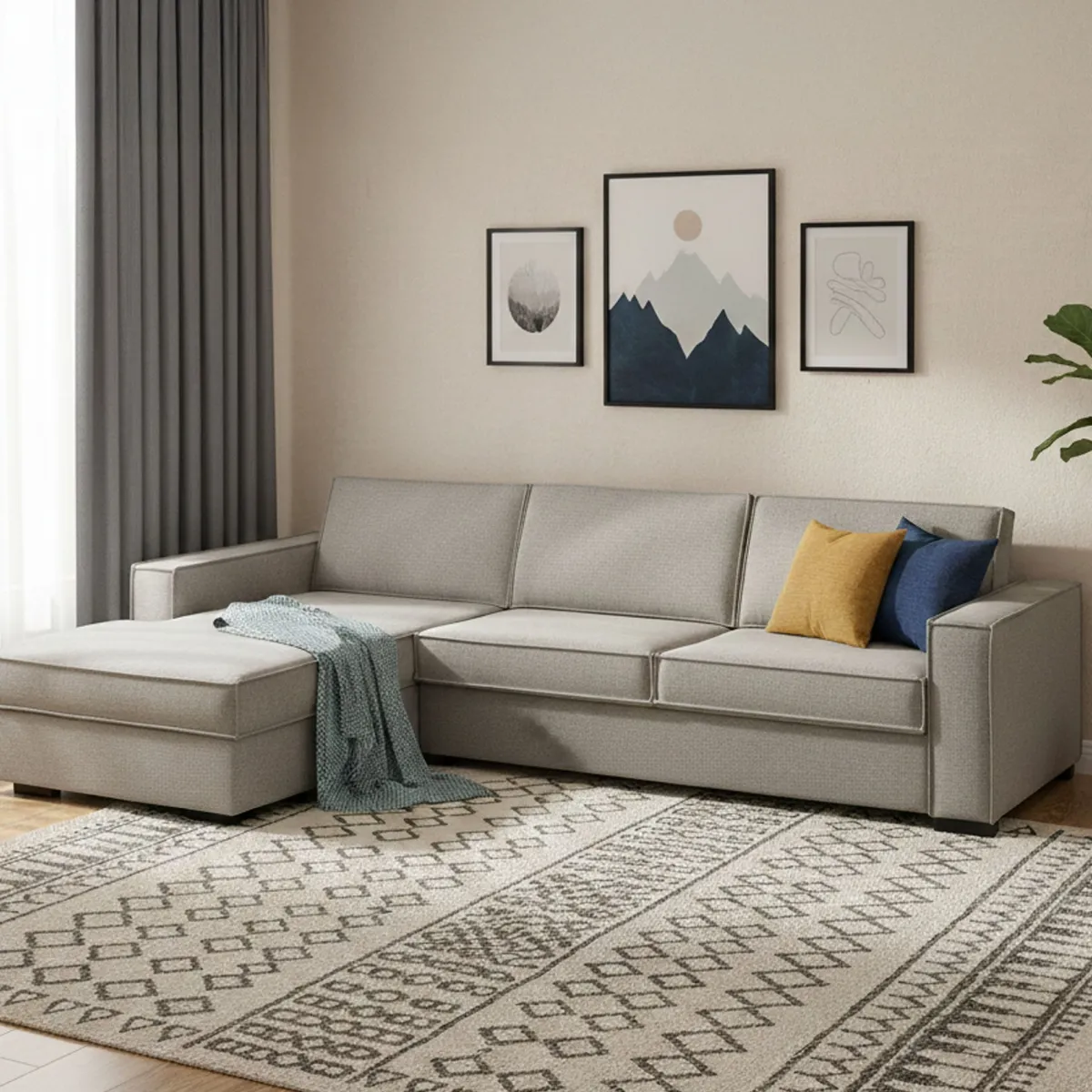 Divani Letto Con Penisola|Salotto > Dmora Divano letto due piazze 260x95cm - Albenga Grigio