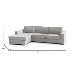 Divani Letto Con Penisola|Salotto > Dmora Divano letto due piazze 260x95cm - Albenga Grigio