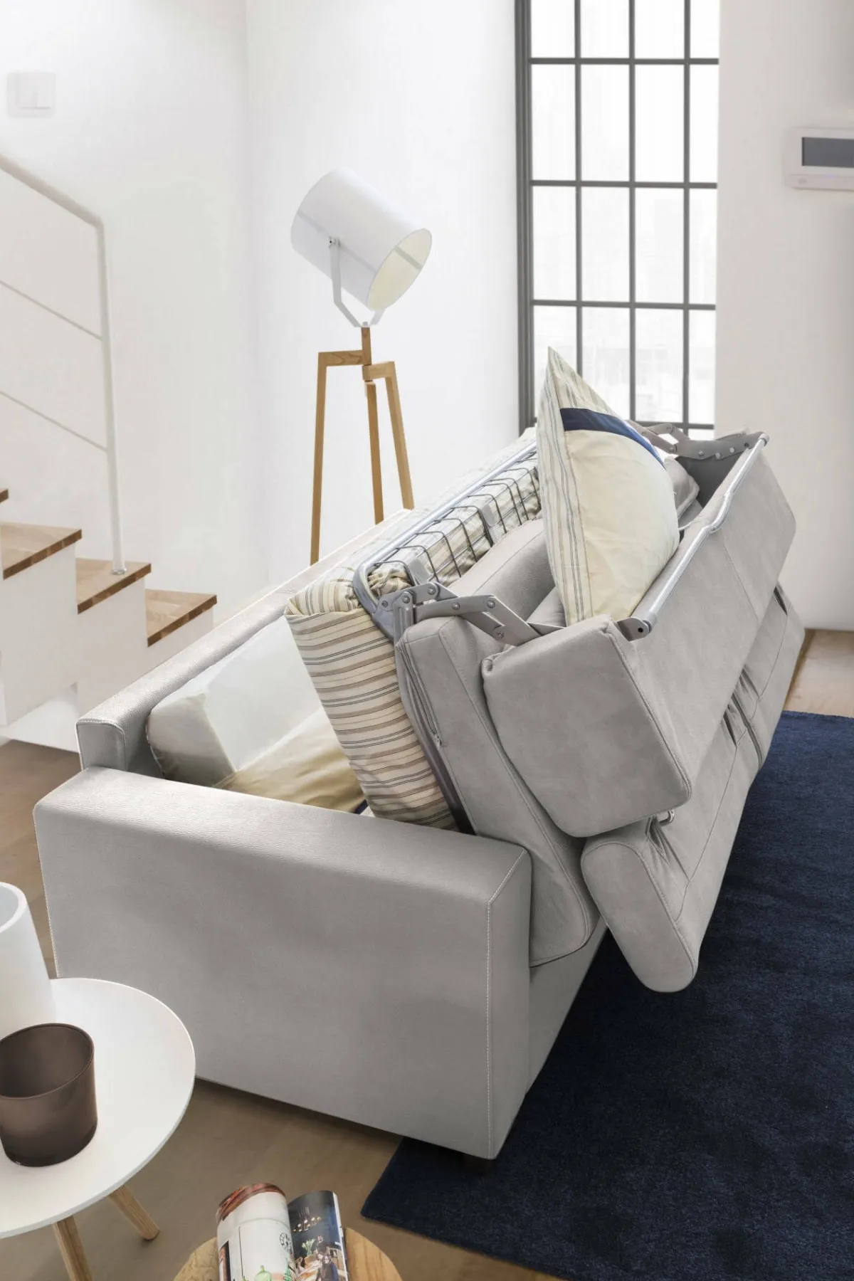 Divani Letto Con Penisola|Salotto > Dmora Divano letto due piazze 260x95cm - Albenga Grigio